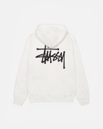 SUDADERA CON CAPUCHA STÜSSY BASIC TEÑIDA CON PIGMENTO DE BLANCO