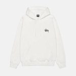 SUDADERA CON CAPUCHA STÜSSY BASIC TEÑIDA CON PIGMENTO DE BLANCO