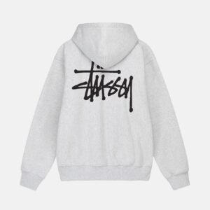 SUDADERA BASIC STÜSSY GRIS CON CAPUCHA