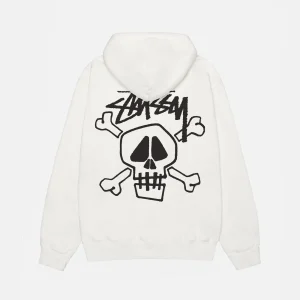 SUDADERA CON CAPUCHA SKULL & BONES TEÑIDA CON PIGMENTO