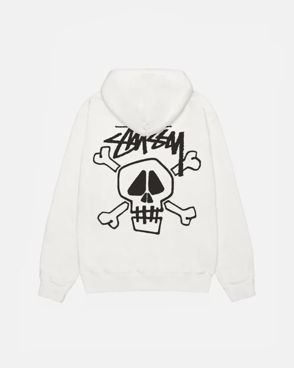 SUDADERA CON CAPUCHA SKULL & BONES TEÑIDA CON PIGMENTO