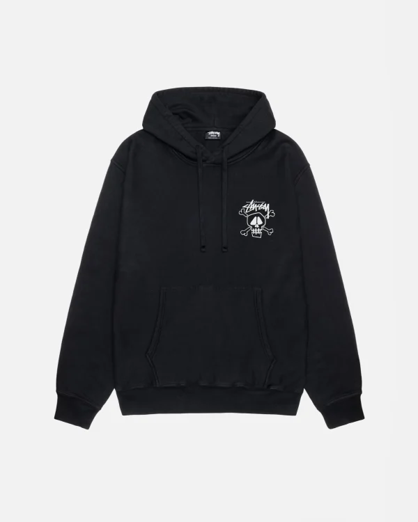 SUDADERA CON CAPUCHA HUESOS Y CRÁNEO TEÑIDA CON PIGMENTO