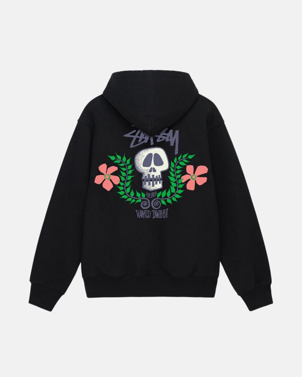 SUDADERA CON CAPUCHA Y CREMALLERA CON ESCUDO DE CALAVERA