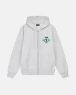 SUDADERA CON CAPUCHA Y CREMALLERA CON ESCUDO DE CALAVERA