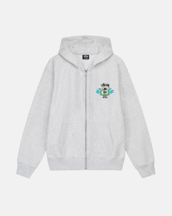 SUDADERA CON CAPUCHA Y CREMALLERA CON ESCUDO DE CALAVERA