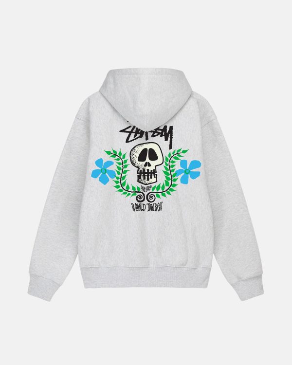 SUDADERA CON CAPUCHA Y CREMALLERA CON ESCUDO DE CALAVERA