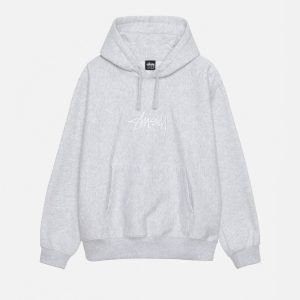 SUDADERA CON CAPUCHA Y APLICACIÓN DE LOGOTIPO STOCK GRIS