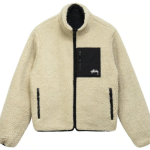 Chaqueta reversible Stussy 8 Ball Sherpa - Crema