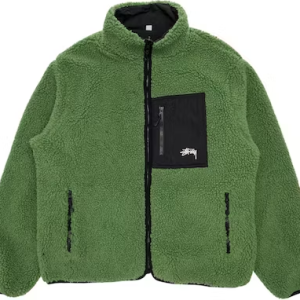 Chaqueta reversible Stussy 8 Ball Sherpa – Verde