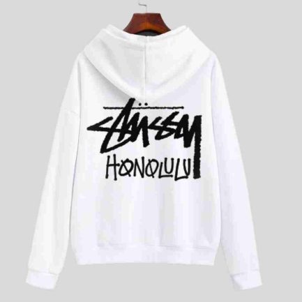 Sudadera con capucha blanca Honolulu de Stussy