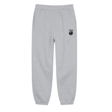 Pantalón gris con logotipo de 8 bolas de Stussy